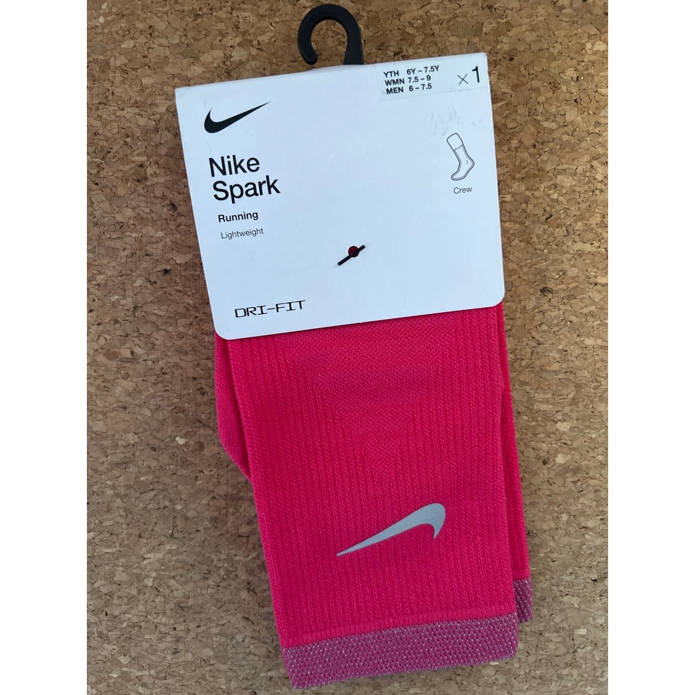Nike Spark Lightweight Crew Running Socks Pink Dri-FIT MenWmnsKids